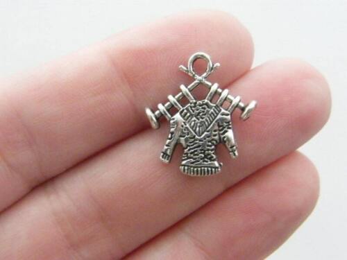 BULK 50 Knitting charms antique silver tone P511 - Picture 1 of 5