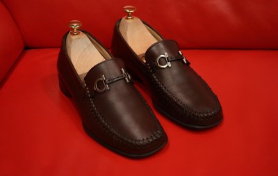 Salvatore Ferragamo Gancini Brown Leather Slip On Loafers Shoes Size 6.5EE Ferragamo Gancini Leather Loafers - Brown | Editorialist main image 3