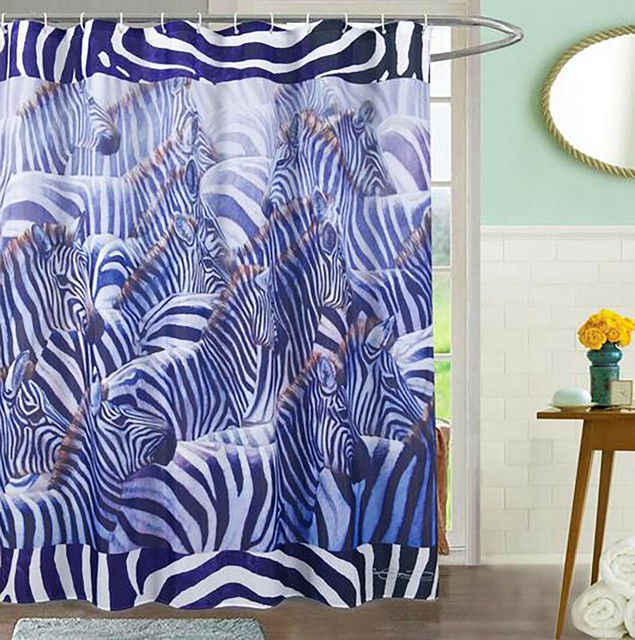 Bathroom Shower Curtain Set, Art Decor, Wildlife Animal Lover, Includes