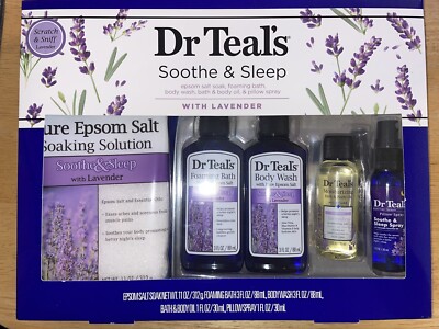 Dr Teal's Soothe & Sleep Gift Set with Lavender 5 pieces NEW NIB