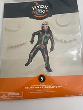 Halloween Costume Hyde Eek Glow Color Melt Skeleton Suit Small New