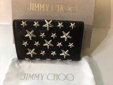 Jimmy Choo Black Leather Neptune keyholder