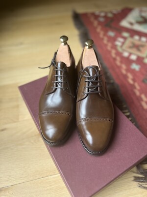 Carmina Cap Toe Oxford 748 Size 6.5 UK Oscar Last Armagnac Shell