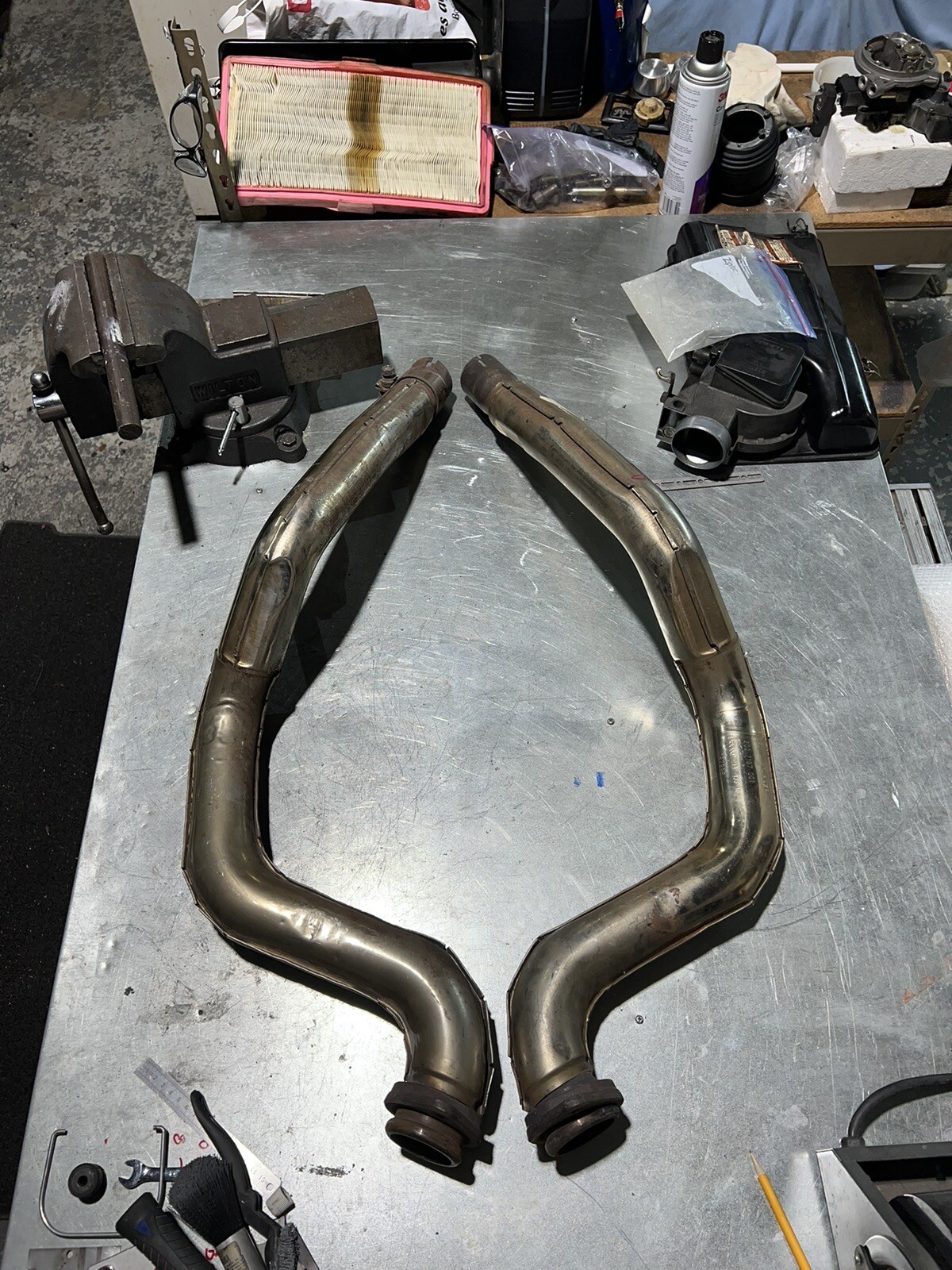 Ferrari 550, Left And Right Exhaust Extension Pipe, Used, P/N 167996 & 167997