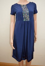 New Designer Crave Navy Blue Sequin Panel Dress Sz UK 8 & 10 rrp £140