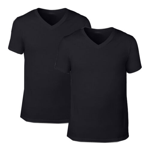 Bonds Multi Pack V Neck Raglan Blank Plain Basic Mens Black T‑shirt Tee Top - Picture 5 of 8