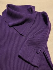 CLEARANCE! Preloved Womens Dress Barn Purple ¾ Sleeve Split Collar Sweater Sz XL