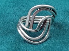 Artisan Modernist 925 Sterling Silver waves Ring: Size 9
