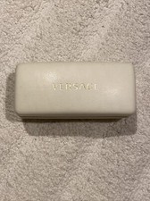 VERSACE SIGNATURE WHITE CLAMSHELL EYEGLASSES CASE