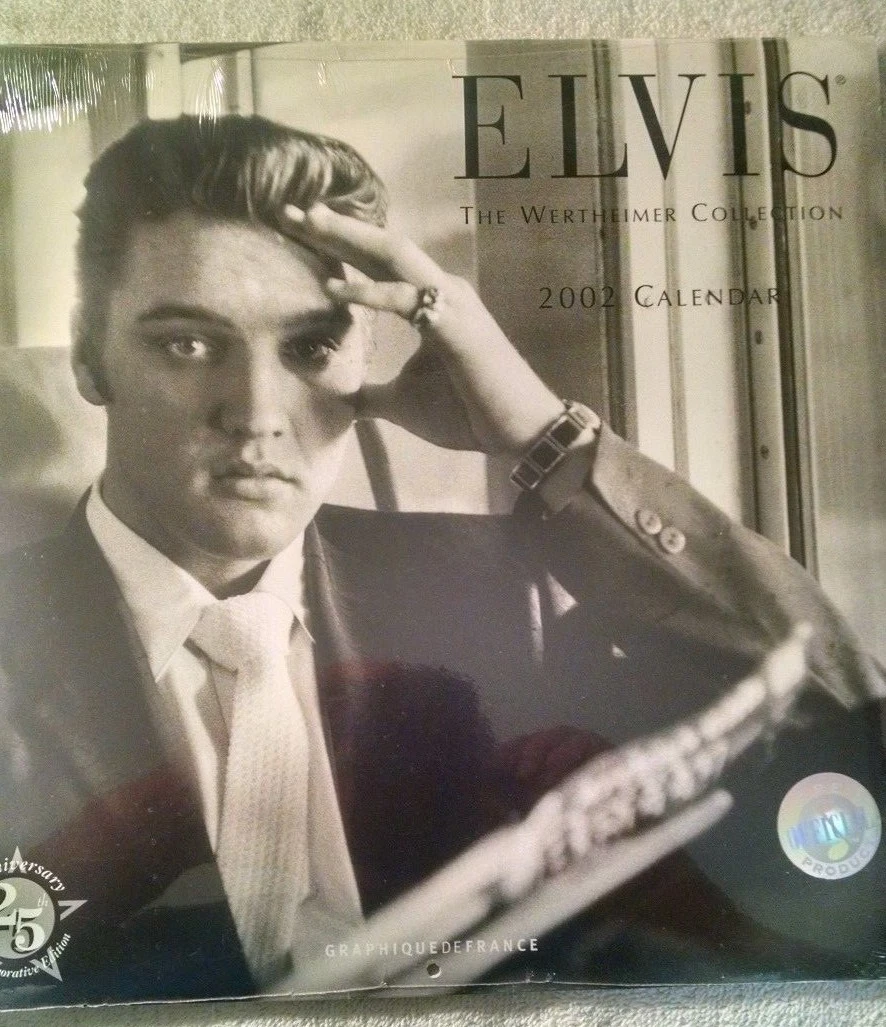 ELVIS WALL CALENDAR 2002 NEW IN SHRINK WRAP - 25TH ANNIVERSARY - WERTHEIMER  | eBay