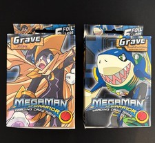 NEW SEALED Mega Man NT Warrior TCG Grave Bass + Grave Sharkman Starter Decks