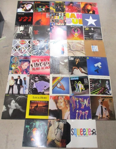 Lot (37) 1980s 12"/33rpm Vinyl Records Duran,U2,Police,B Joel,Prince,Fixx,Huey L