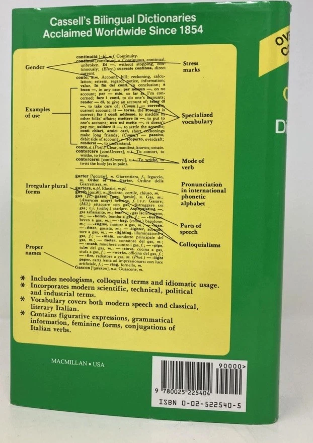 Cassell's Standard Italian Dictionary Thumb-indexed by Piero Rebora 1st Ed VG HC - Image 4 of 4