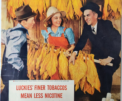 Admiring Dry Tobacco Lucky Strike Sold Vintage 1940 Magazine Print Ad