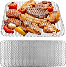 10 Pack Disposable Grill Toppers - Rectangular Grill Mats for Vegetables & Meat,