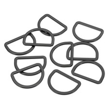 10Pack 1-3/16" Metal D Ring 20mm Flat Metal D Buckle Dee Rings Matte Black