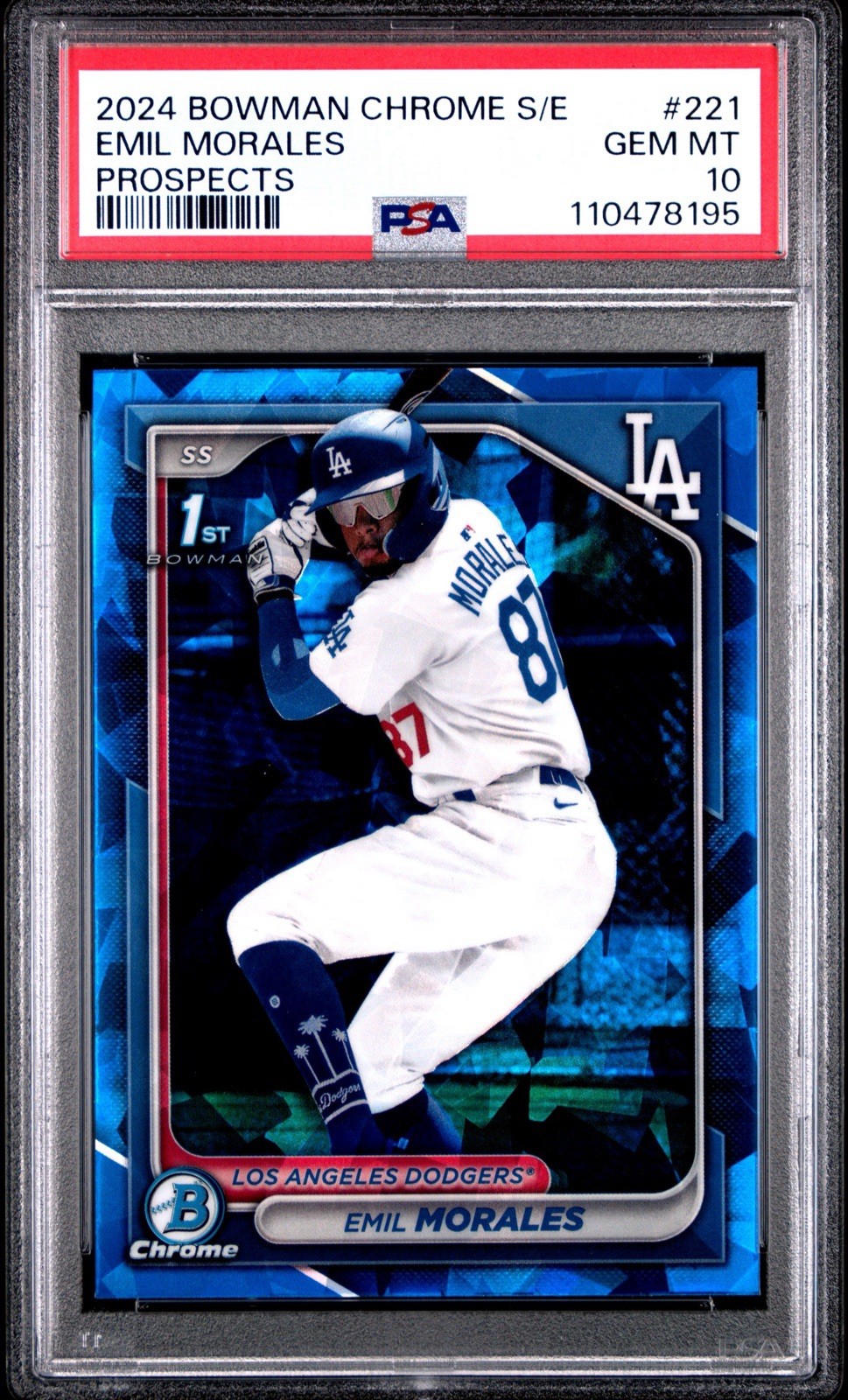 2024 Bowman Chrome Sapphire 1st EMIL MORALES Prospect PSA 10