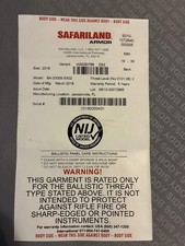 Safariland Level II 2 Ballistic Panels Concealable Body Armor SX02