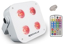 Rockville MINI IR4 White RGBWA UV DJ Wash Up Light Wireless DMX Magnetic Mount