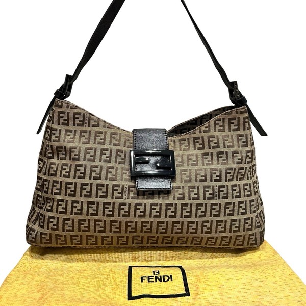 FENDI  Zucchino Baguette  Shoulder Bag  Hand Bag   Authentic