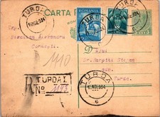 GOLDPATH: Romania postal card 1934 registered CV923_P09