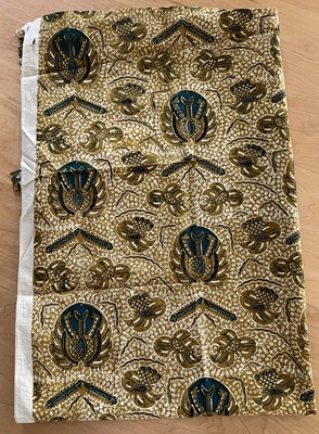 Vintage Batik Keris Fabric Prima 2 Teal Gold Black 40  x  51  Beautiful 