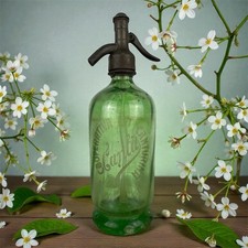 Autoseltzer In Vetro Sifone Seltz Cooperativa Canturina Cantù Verde Anni 30 Epoc