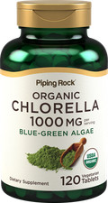 Organic Chlorella Tablets  120 Count  1000 mg  Non-GMO  by Piping Rock
