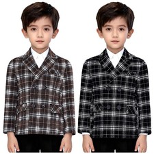 Kids Boys Outerwear Gentleman Blazer Notch Lapel Jackets Formal Casual Wedding