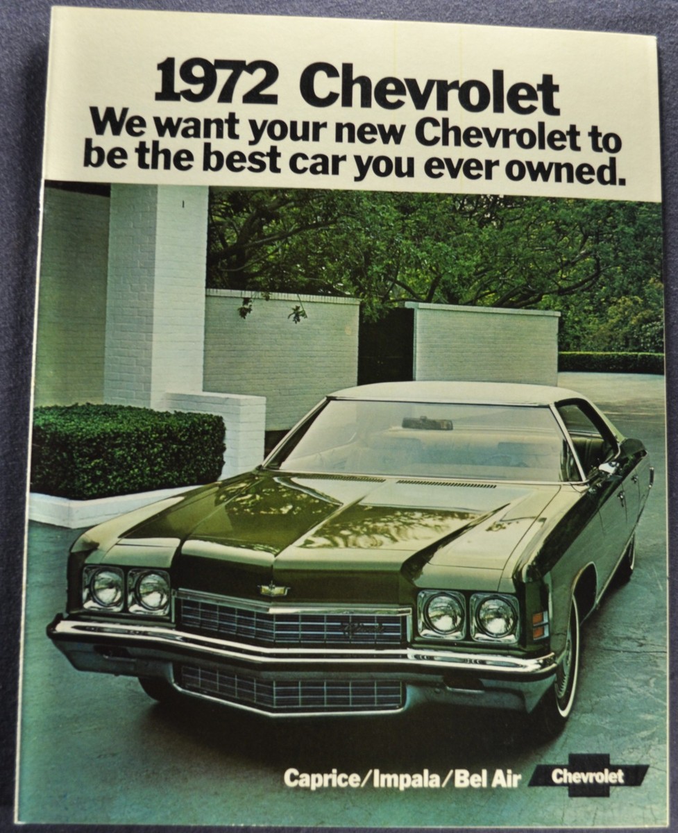 1972 Chevrolet Catalog Brochure Caprice Impala Belair Excellent