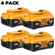 4Pack For DeWalt 20V 20 Volt Max XR 6.0AH Lithium Ion Battery DCB204 DCB206