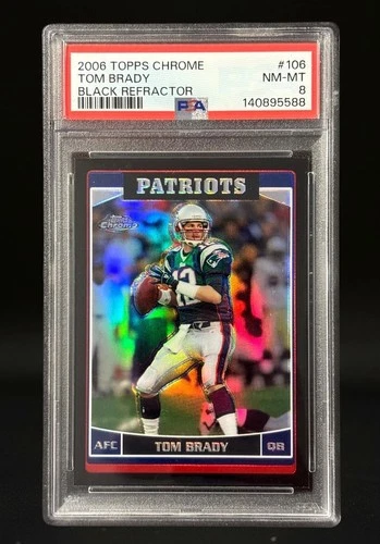 2006 Topps Chrome Tom Brady Black Refractor #11/199 PSA 8 📈