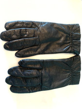 ARIS Black Gloves Genuine Leather Thinsulate Lined Cinched Wrist Women's Size 7