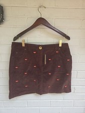Vineyard Vines Skirt Mini Brown Corduroy Pink Whale Preppy Luxe NWT 98
