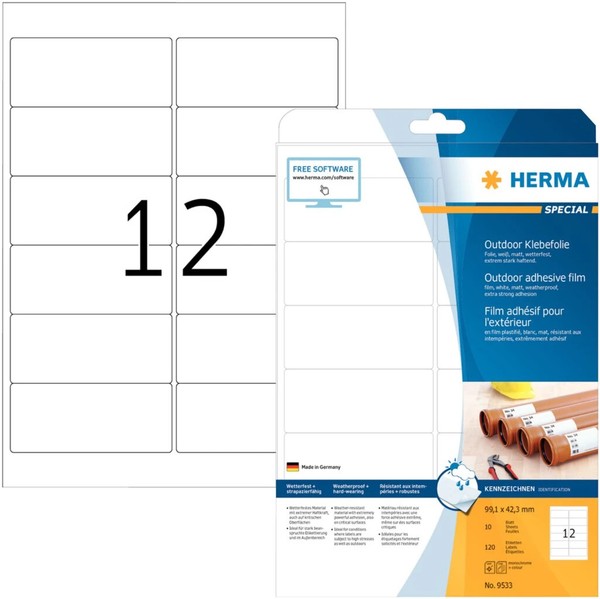 Herma Outdoor Folien-Etiketten Special, 99,1 X 42,3 Mm 1 Bis 64X Spare Bis 43%-image