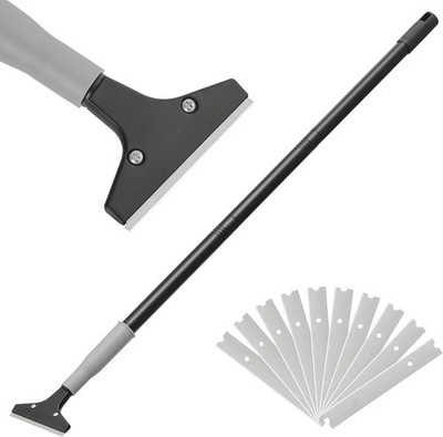Floor Scraper 4-Inch Razor Blade Floor Scraper with 50in Long Handle Black 10