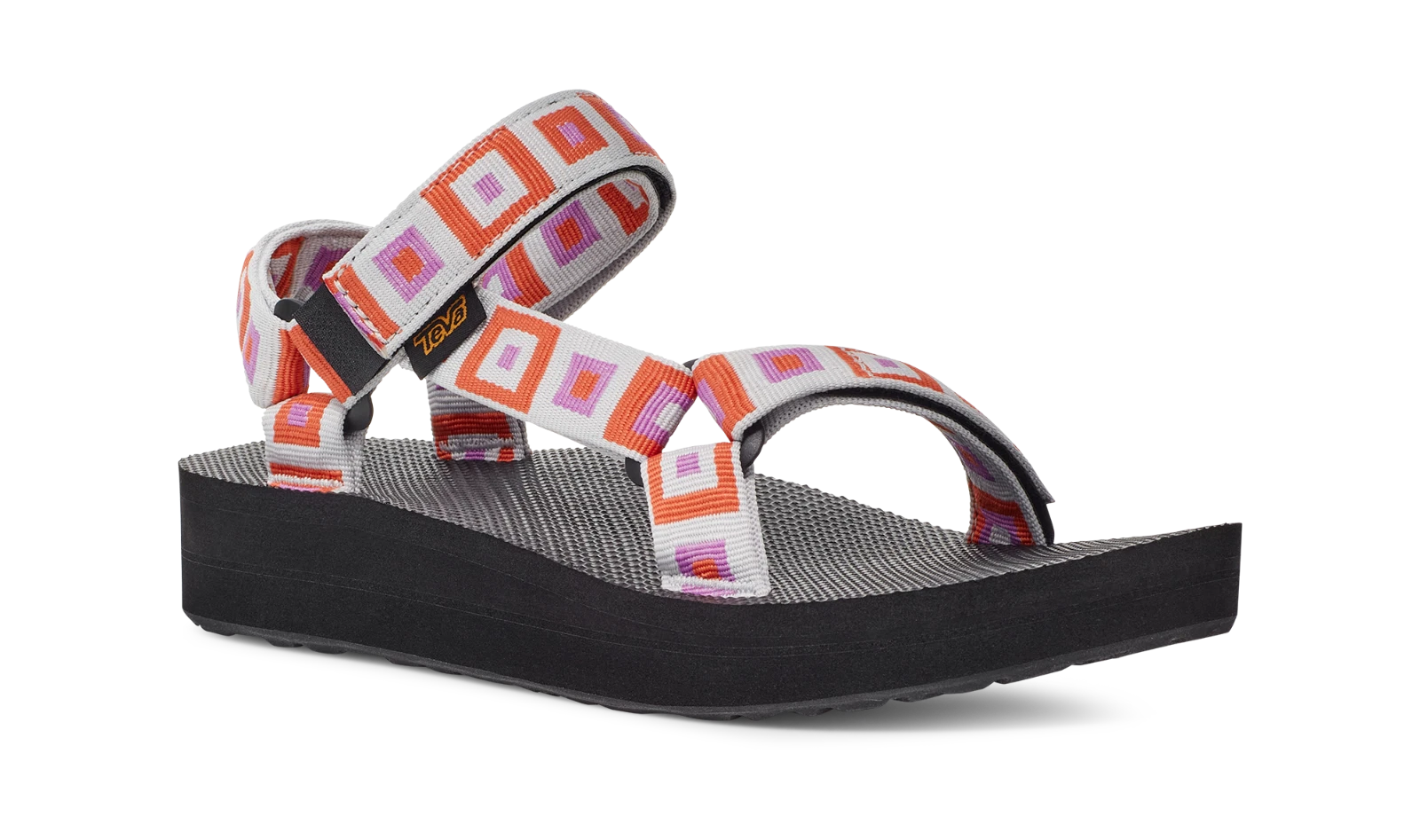 TEVA WOMENS SANDALS.NEW BOXED UNIVERSAL MIDFORM RETRO SQUARES PATTERN VEGAN S24