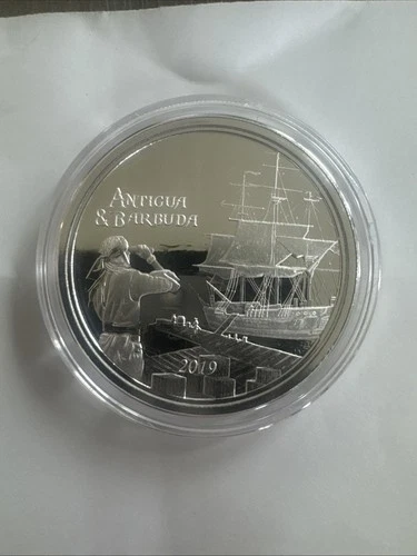 2019 Antigua & Barbuda $2 Rum Runner Coin 1 oz..999 Fine Silver w/Capsule