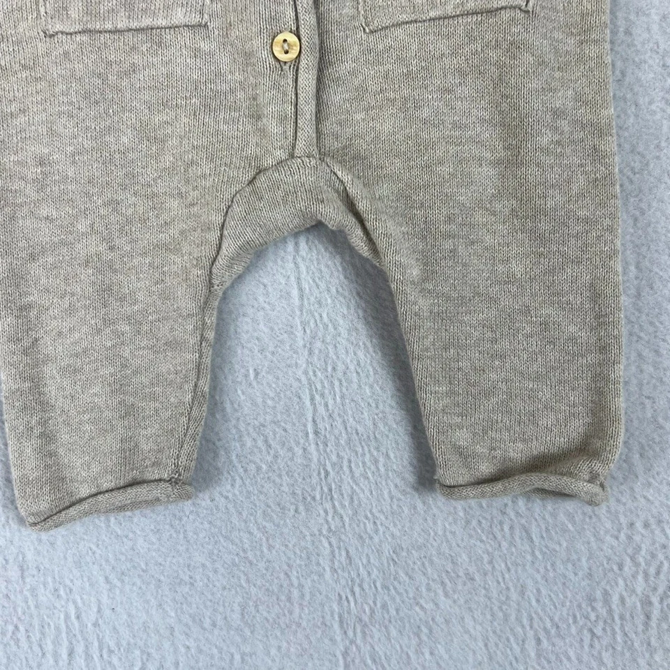 Mono H&M Mameluco Bebé PM Gris Tejido Acanalado 100% Algodón Orgánico Foto 4 de 4