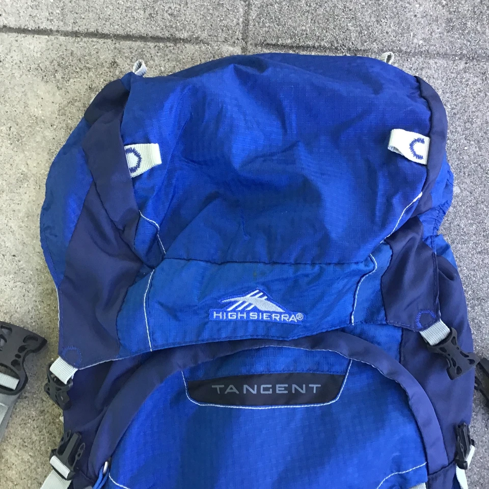 Mochila de Senderismo High Sierra Tangent 45 Azul Correa para Cadera Bolso Acolchado con Cubierta para Lluvia Foto 2 de 4