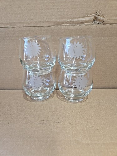 National Airlines - Set Of 4 Rocks Glasses With Sun King Logo AMAZING CONDITION