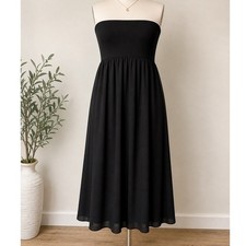 Women's Tube Knit Maxi A-Line Dress A New Day Black Cottage Coastal Chic Medium