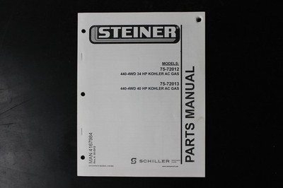 Steiner 75-72012 75-72013 440-4WD Kohler Gas Parts Manual