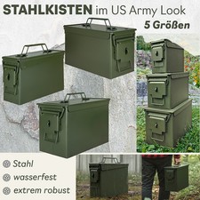 Trucky Auswahl Munitionsbox Box Metallkiste Metallbox Gr&uuml;n Metall