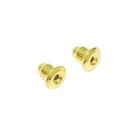 5.10mm earrings rubber studs 1 pair backing with yellow metal — photo 3
