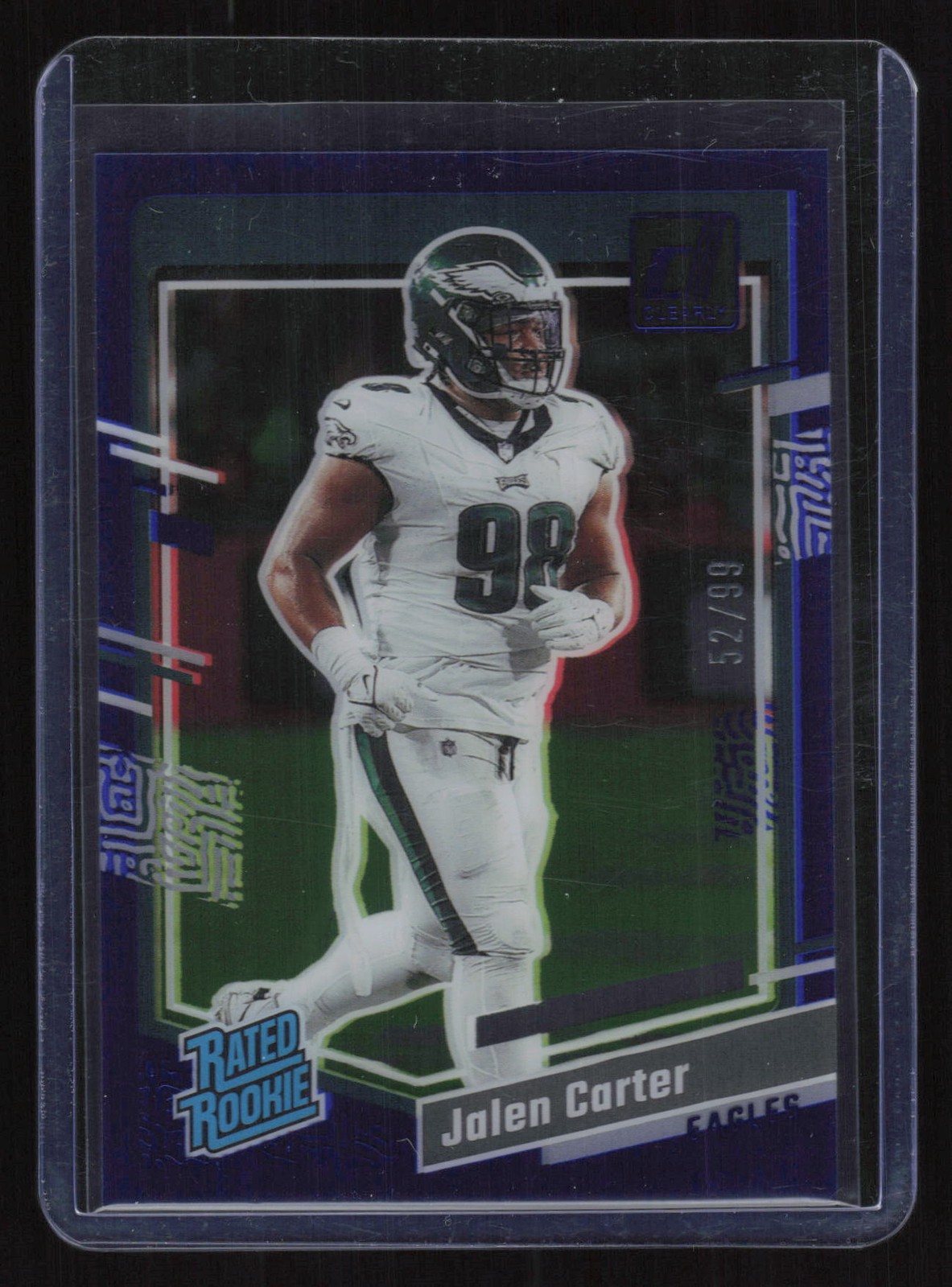 2023 PANINI CLEARLY DONRUSS #64 JALEN CARTER BLUE RC #52/99