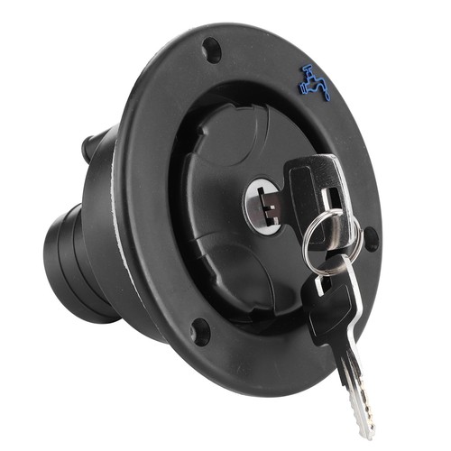 Black Round Water Inlet Fill Lock Tank Filling Port W/Key For RV Yacht ...
