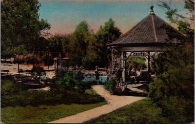 Mt St Scholastica College Casita Gazebo Atchison Kansas Handcolored Postcard
