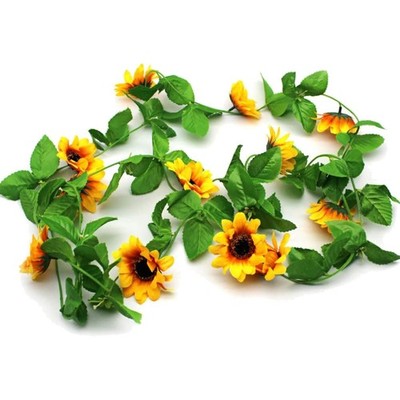 Künstliche Sonnenblumen Girlande 3 Stück 2,3m Outdoor Indoor Hochzeit Dekoration