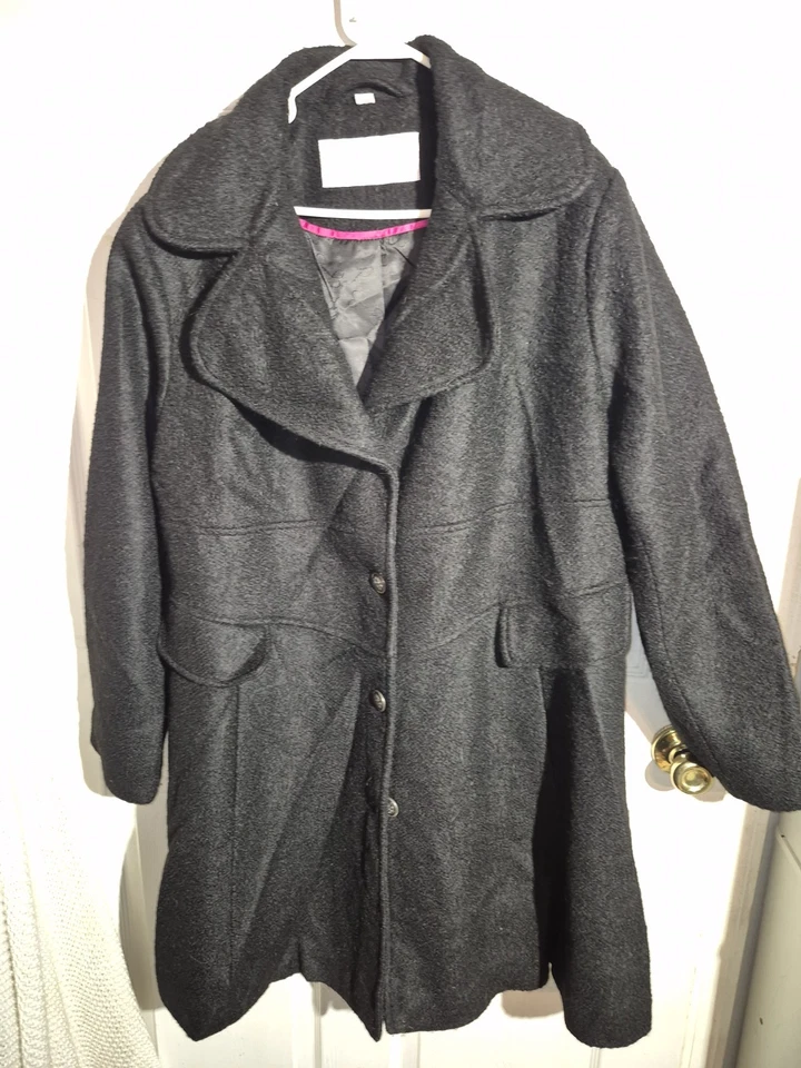 Jessica Simpson Chaquetón Negro Lana Talla Grande 3X Mujer  Foto 2 de 4